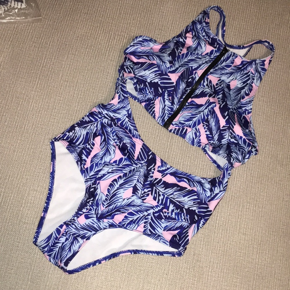 Pattern Zip top One Piece